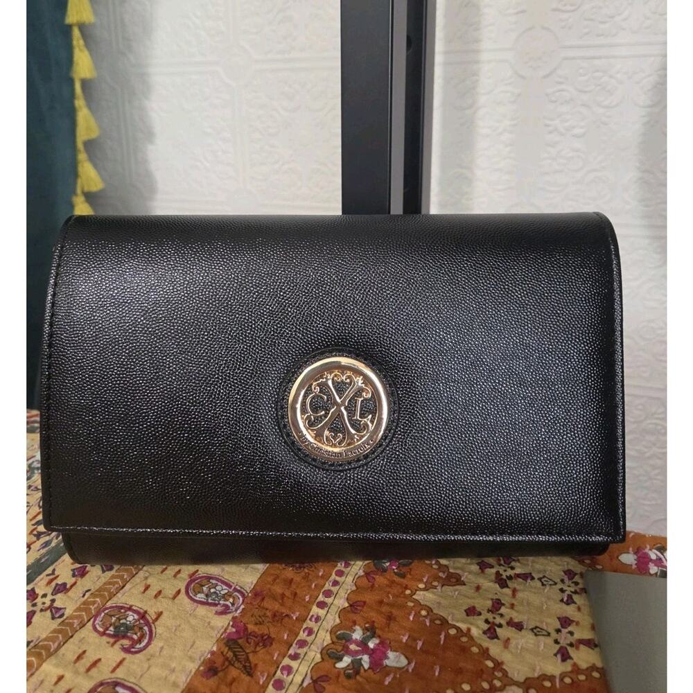 Christian Lacroix Paris Caviar Clutch with Detachable Chain